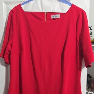 Marc New York Red Short-Sleeve Crewneck Tunic